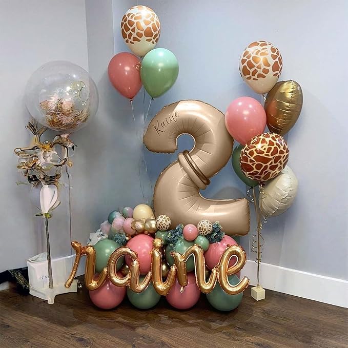 Nude 0 Balloons, 40 Inch Large Tan Foil Number Balloons Set 0-9, Self Inflating - Image 6