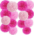 Hot Pink Tissue Pom Poms Paper Flowers Hanging Decorations Pink Flower Ball by EasyJoy