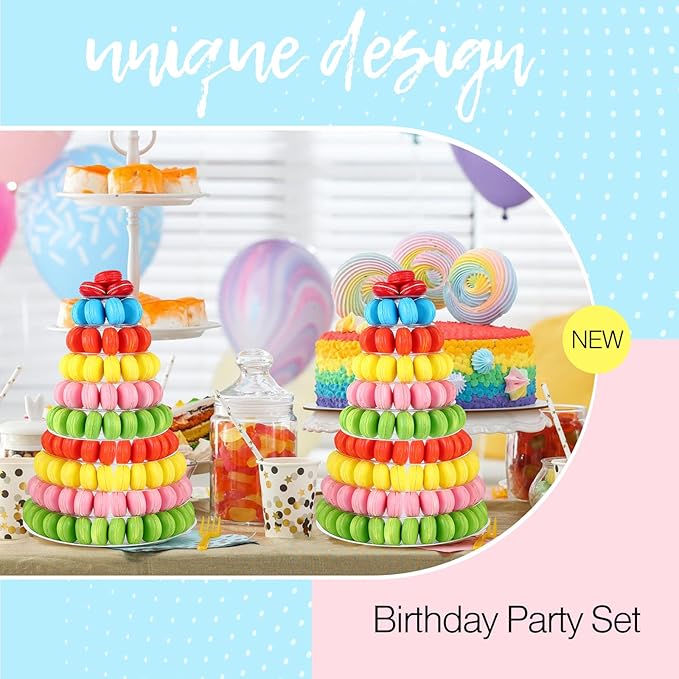 Juexica 10 Tiers Round Macaron Tower Stand Plastic Cake Display Rack Macaron - Image 4
