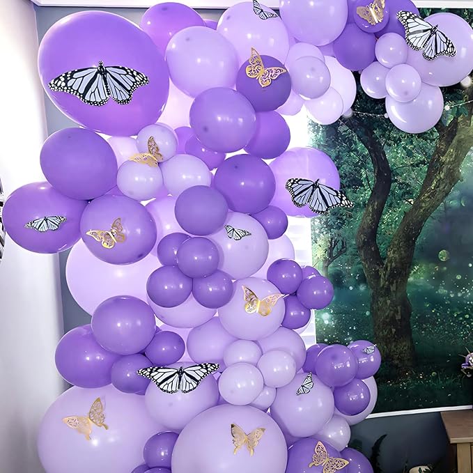 110pcs Purple Balloons 12 Inch Dark Purple Latex Balloon Arch Kit - Image 4