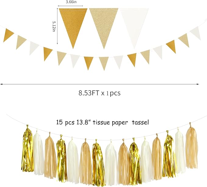 White Gold Champagne Party Decorations - Image 3