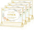 EHWINE 4 Pack Acrylic Sign Holder 8.5 x 11 Horizontal, Double-Sided Stand up by EHWINE
