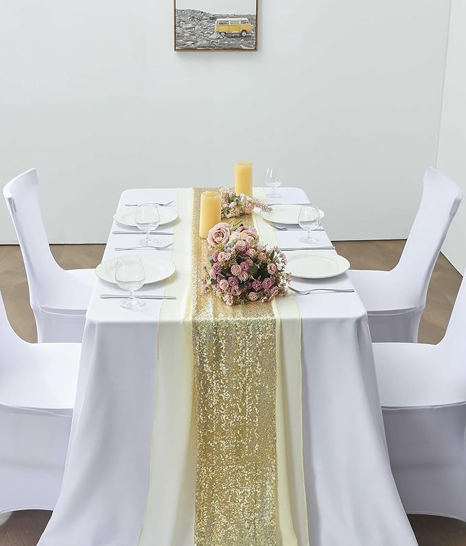 2 Pack 10Ft Light Yellow Chiffon Table Runner Sheer 29x120 Inch - Image 7
