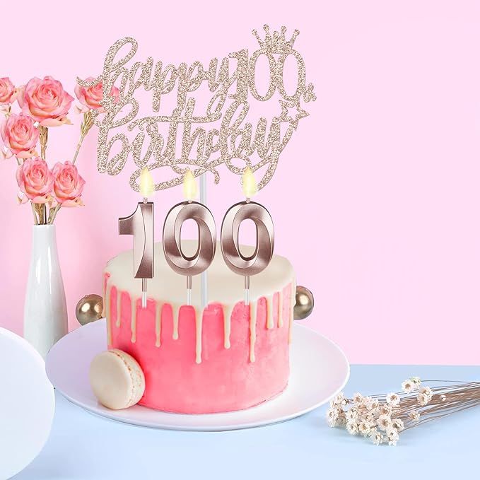 100th Birthday Decorations Women, Including Birthday Crown/Tiara, Cake Topper - Image 3