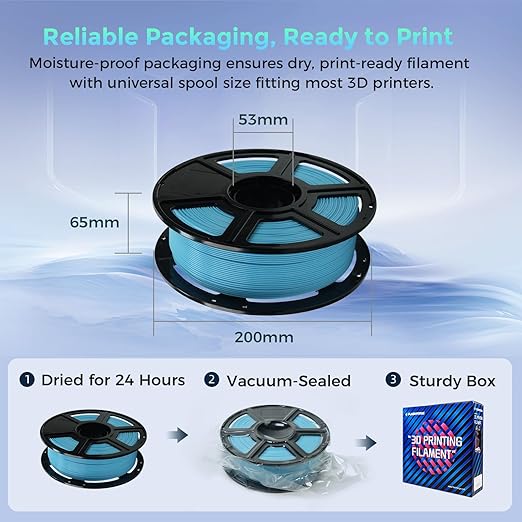 FLASHFORGE Rapid PLA Filament 1.75mm Ice Blue, 500mm/s High Speed Printing - Image 7