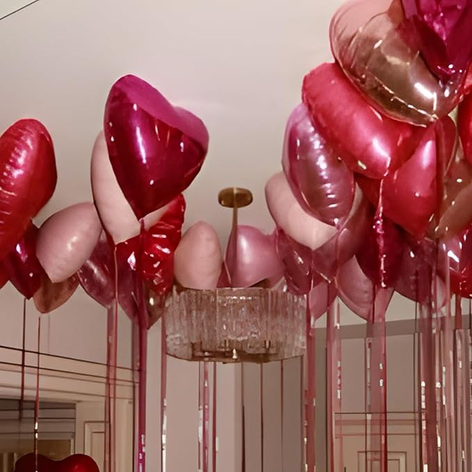 Pink Heart Balloons, 18 Inch Light Pink Heart Shape Balloons - Image 5