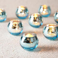 Homemory 12 Pcs Blue Votive Candle Holders, Round Mercury Glass Candle Holder by Homemory