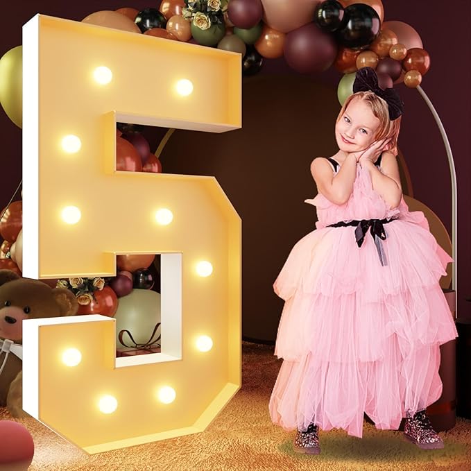 imprsv 4FT Marquee Numbers, Light Up Numbers 5 by Letsmakeitimpressive