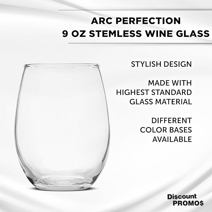 DISCOUNT PROMOS Stemless Wine Glass 9 oz. Set of 10, Bulk Pack - Image 3