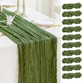Sioloc 10 Pack Moss Green Cheesecloth Table Runner Fall Autumn Decor by HEALTHYCOMFORTLIFE