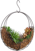 TOYANDONA Round Wire Wreath Frame: Moon Shaped Metal Hanging Sphere Planter by TOYANDONA