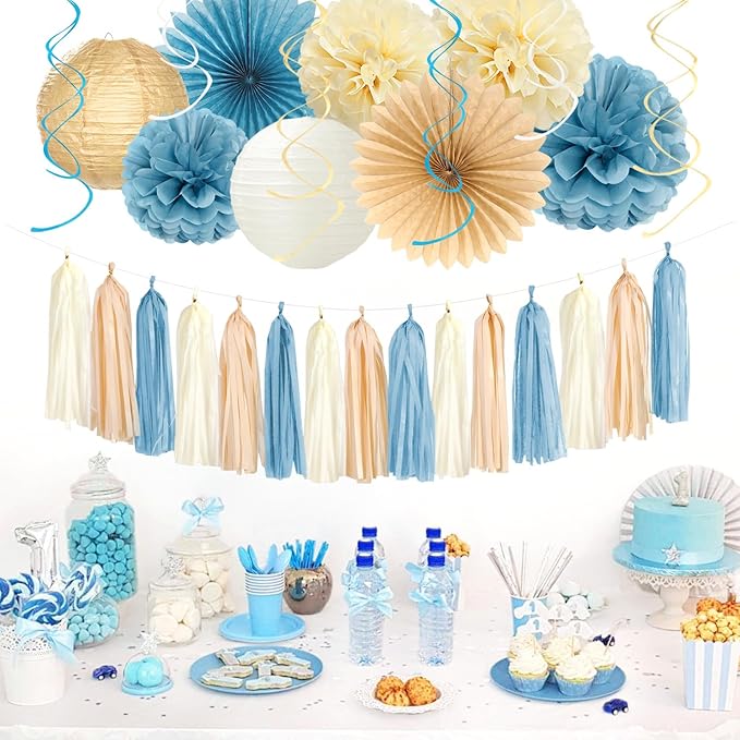 Light-Dusty Blue 18th Happy-Birthday Party-Decorations - Image 2