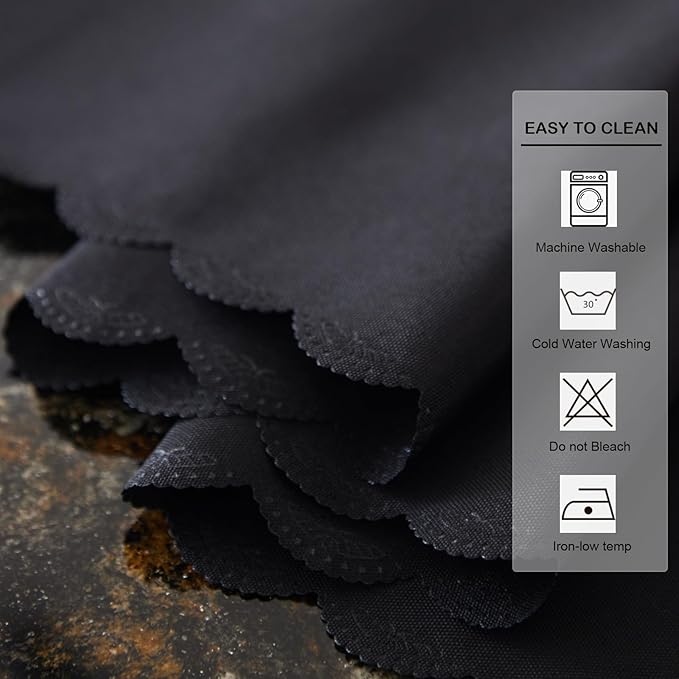 Rectangle Black Tablecloth 60 x 84 Inch Polyester Fabric Washable Table Cloth - Image 6