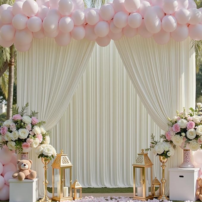 20ft x 15ft Ivory Wrinkle Free Backdrop Curtains - Image 8