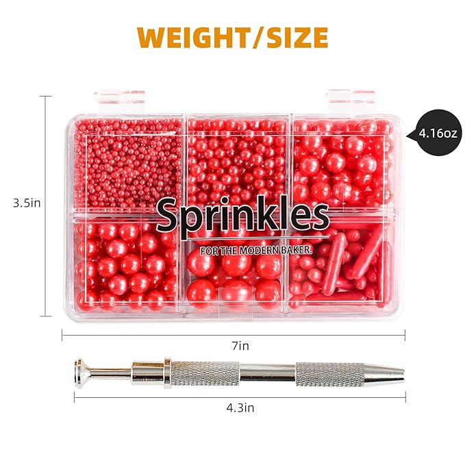 Kasvan Red Mix Sugar Sprinkles - Image 4