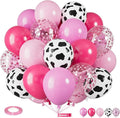 Pink Cow Balloons, 12 Inch Pink Cow Print Balloons, Pastel Hot Pinks Cows by Saxuxu