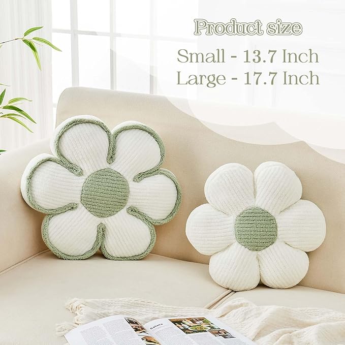 Flower Pillow, Soft Flower Decorative Throw Pillow, Cute Daisy Flower Shaped - Image 2