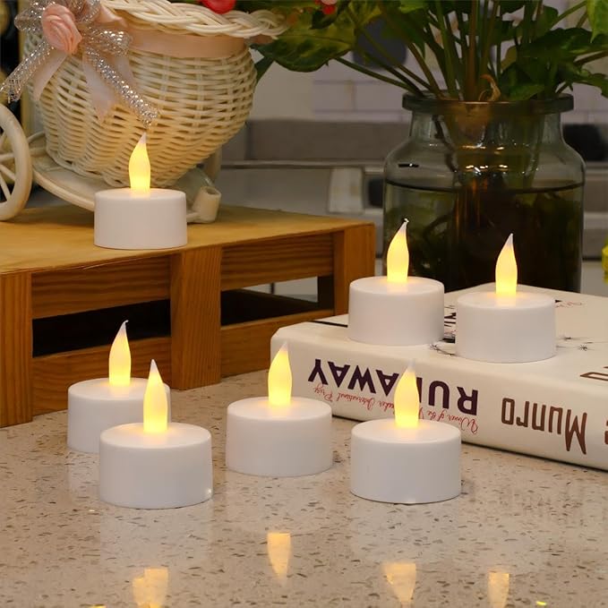 Rechargeable LED Tea Lights, Flickering Flameless Candles - Image 2