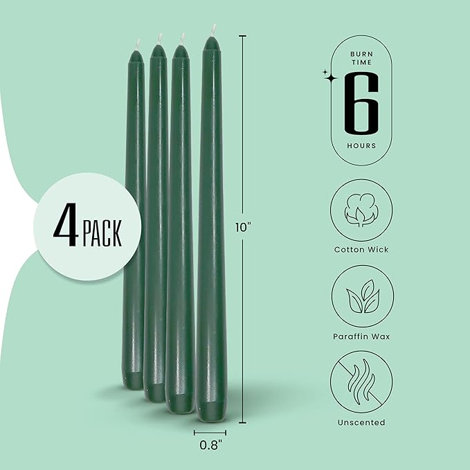 Leor & Lair Green Taper Candles - Image 2