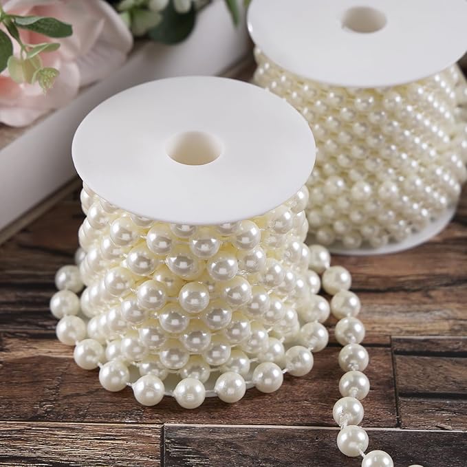 12mm Pearl Beads String, Ivory Pearls - Image 4
