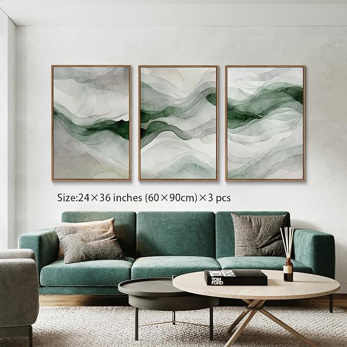 myusuar 3 Piece Large Abstract Framed Wall Art - Image 2