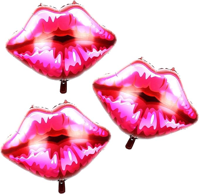 3Pcs Lips Foil Balloons, Bachelorette Bride to Be Engagement Party Decorations by LMGERBUD