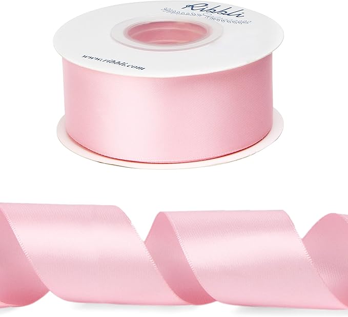 Ribbli Light Pink Double Faced Satin Ribbon, 1-1/2” x Continuous 25 Yards - Image 2