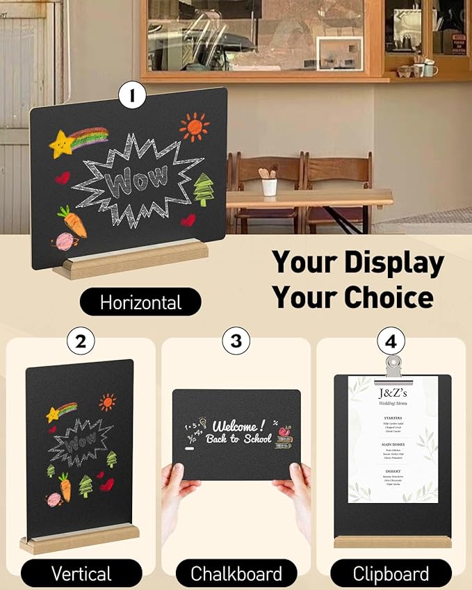Uniclife A4 Tabletop Chalkboard Sign - Image 3