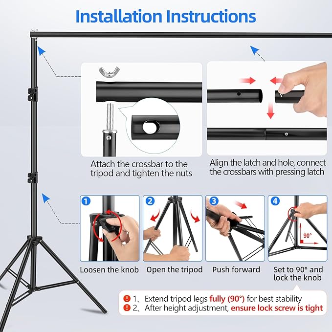 Hemmotop Photo Backdrop Stand, 10x7 ft Background Stand - Image 6