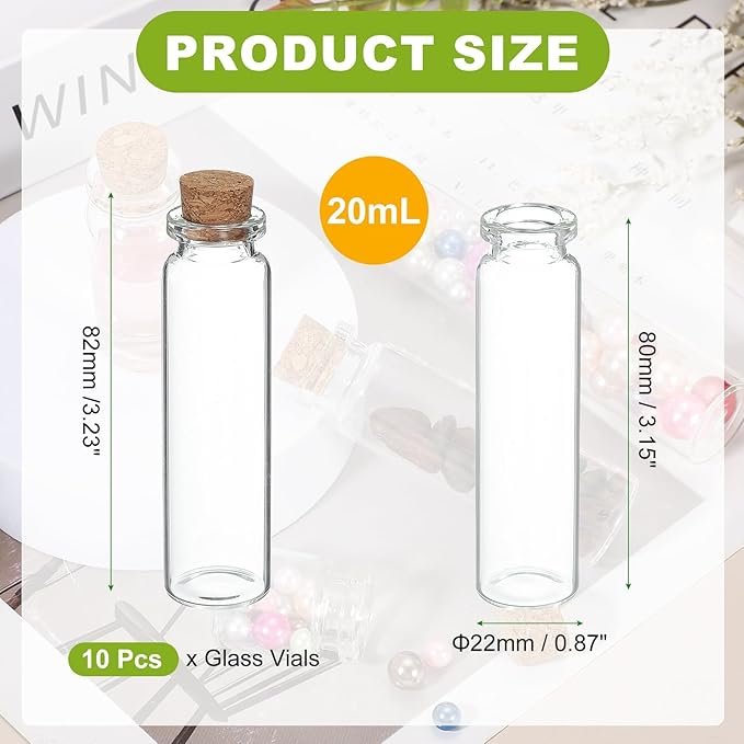uxcell 10Pcs Mini Glass Bottles - Image 2