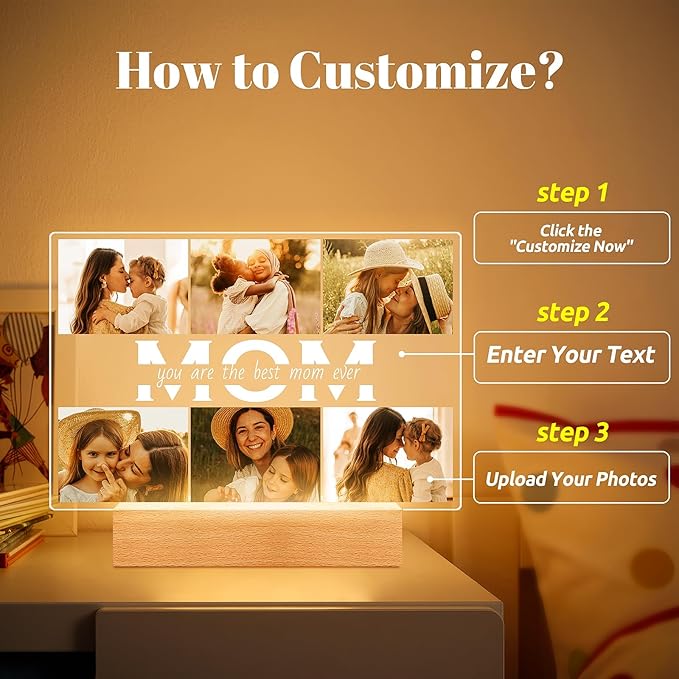 Personalized Gifts for Mom from Daughter Son, Custom Picture Frames - Image 4