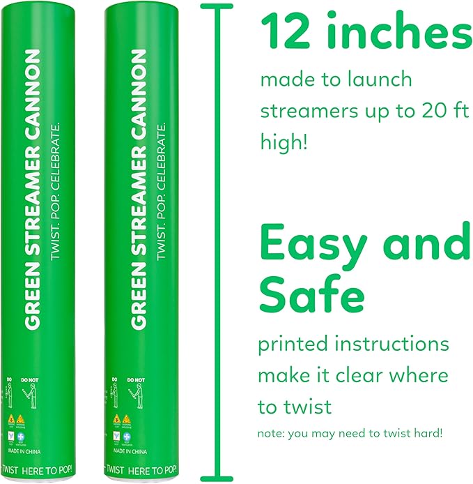 6 Pack Streamer Cannon Confetti Poppers | Biodegradable Rainbow Pack | TUR - Image 5