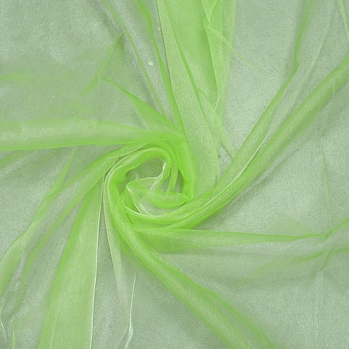 VDS Apple Green Organza Fabric, 60 Yards Continuous, 45” Wide, Wedding Party by VDS