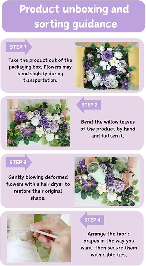 Artificial Wedding Arch Flowers Kit, Ceremony Decoration, Floral Outdoor Party - Image 5