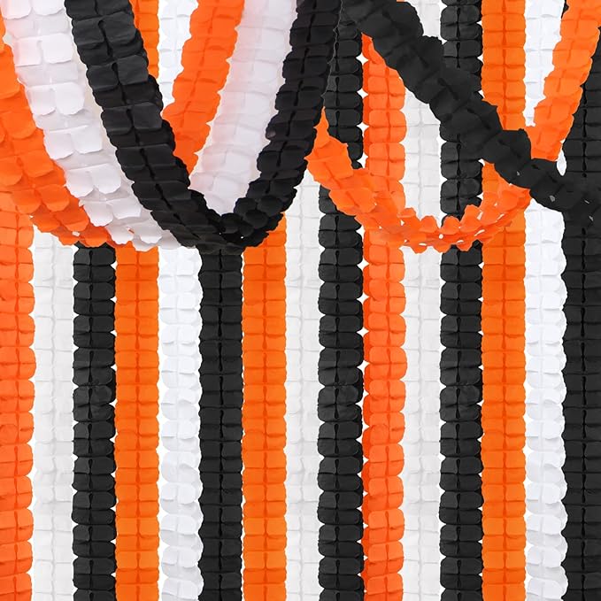 Black-White Orange halloween Party-Decorations Streamers-Garland by OURUOLA