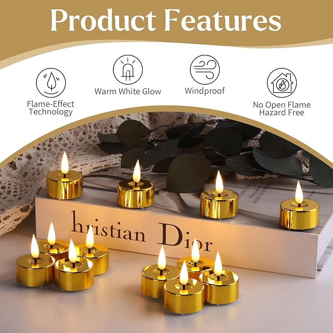 Eywamage Gold LED Tealights - Image 4