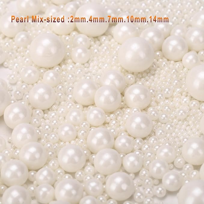 QuirkTech Pearl Sprinkles Mix-sized, 1.1Lb/500g White Edible Pearls - Image 2