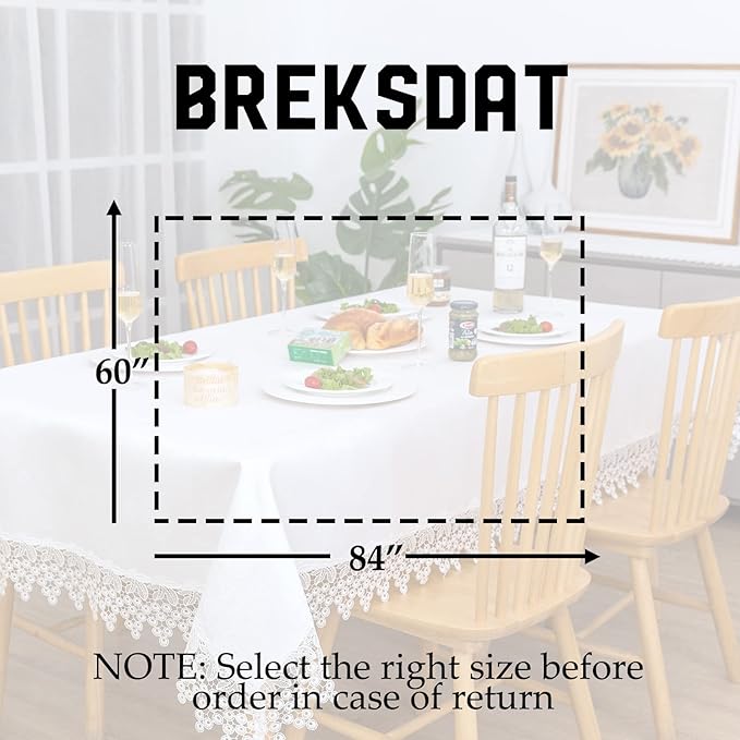 White lace Premium Rectangle Farmhouse Table Runner Waterproof OilProof - Image 5
