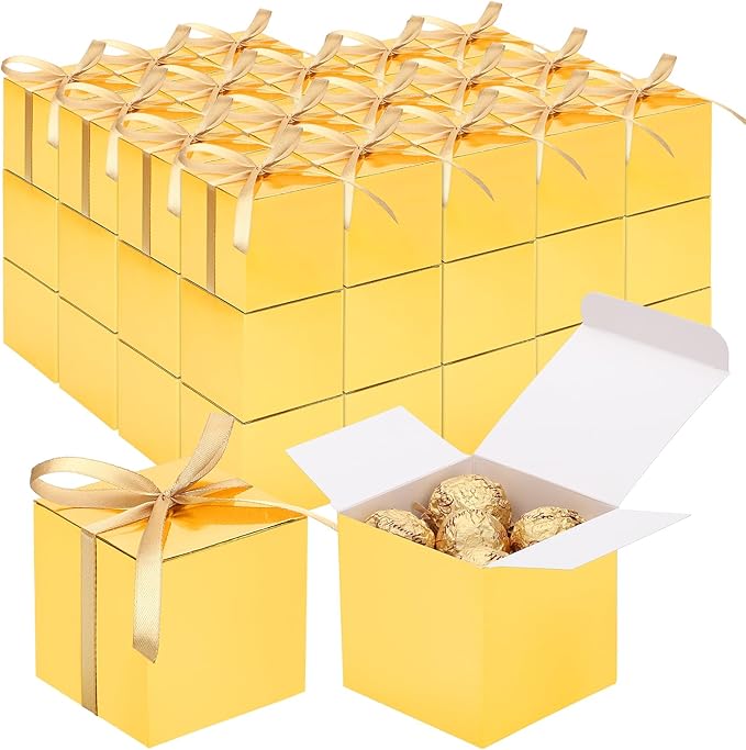 EUSOAR Candy Boxes Party Favors, Cube Thank You Gifts Box Macaron Mini Muffins by EUSOAR