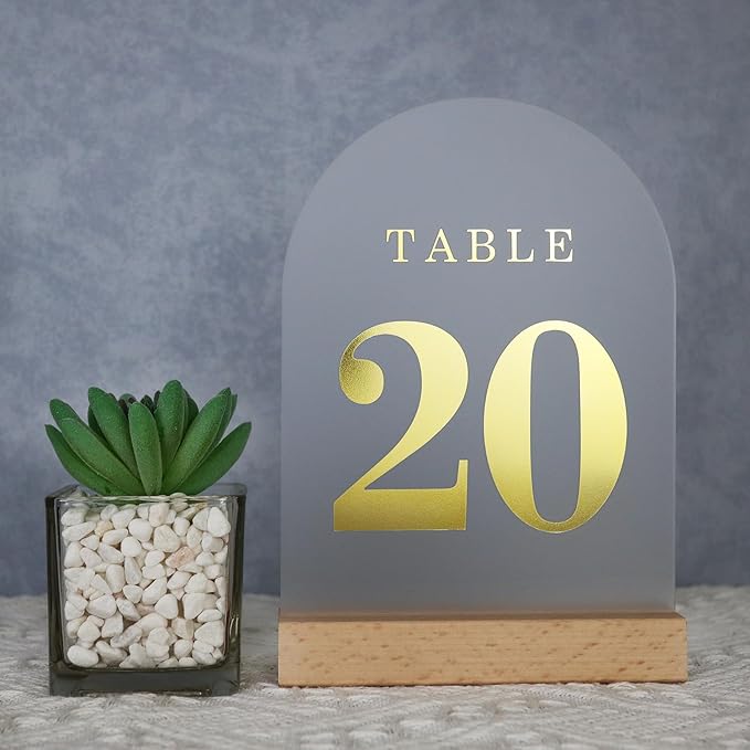 Wedding Table Numbers 1-20, Acrylic Arch Signs - Image 5