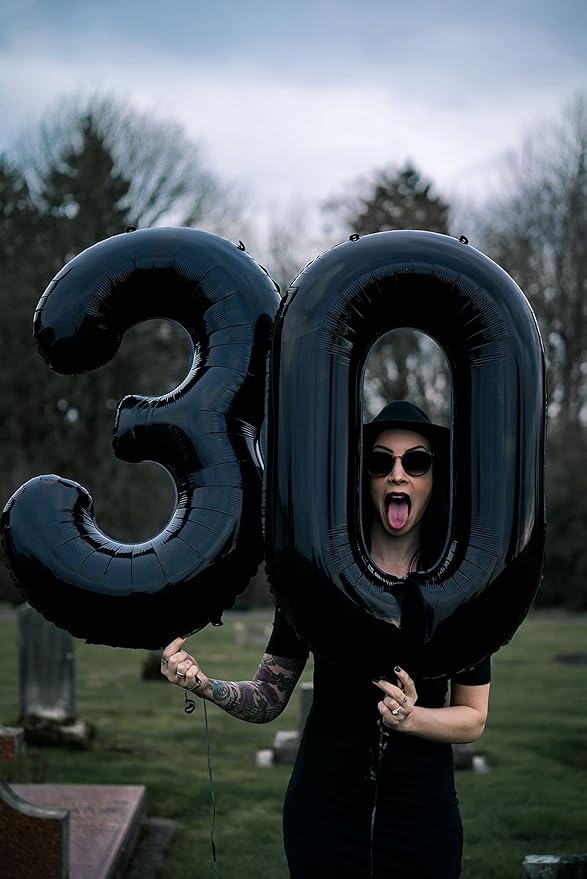 40 Inch Black Number Balloon 0-9, Big Size Happy Birthday Balloon, Foil Helium - Image 5