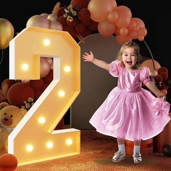 imprsv 3FT Light Up Numbers, Marquee Numbers 2 by Letsmakeitimpressive