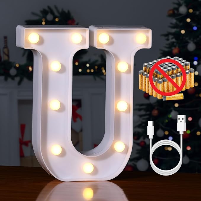 Foaky Rechargeable LED Letter Lights Sign Marquee Light Up Letters Sign by Foaky
