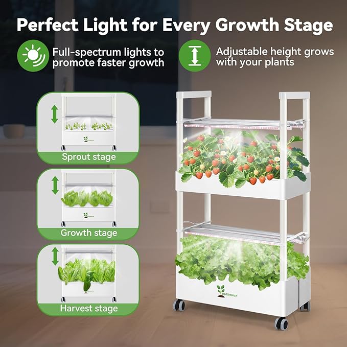 BAOSHISHAN Vertical Hydroponics Growing System Kit, 28 Pods Indoor Gardening - Image 5