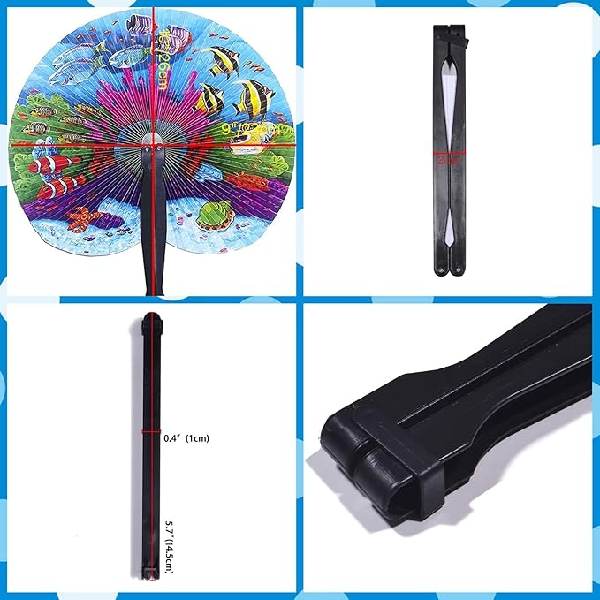 20 Pcs 10" Safari Print Animal Folding Paper Hand Fan Bulk - Image 2