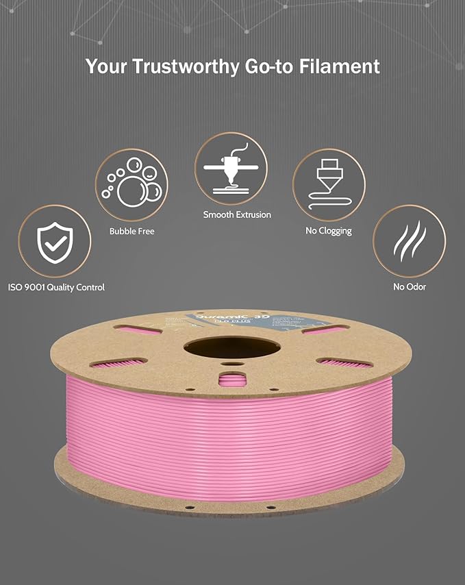 DURAMIC 3D PLA+ Filament 1.75mm 1Kg Pink, PLA Plus Filament 1Kg Spool Tougher - Image 5