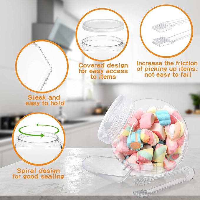 Sunnyray 2 Sets 51 oz Plastic Candy Jars - Image 3