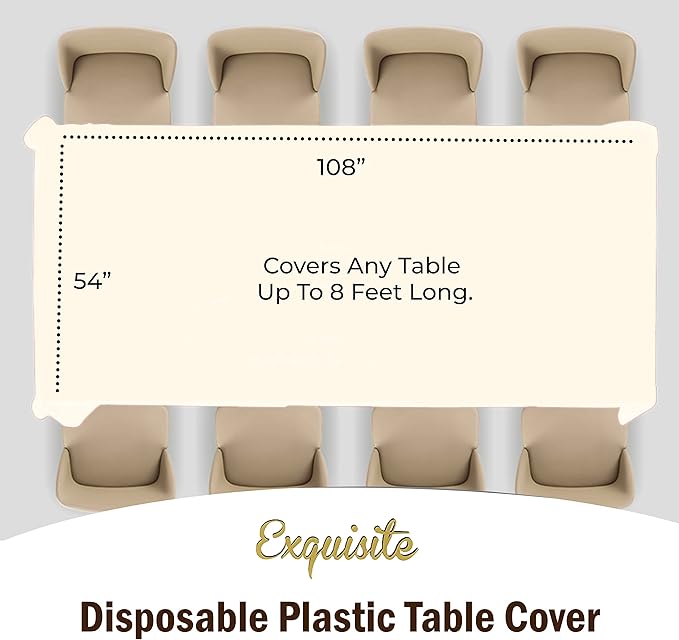 Party Solids 12-Pack Premium Plastic 54-Inch-by-108-Inch Rectangle Tablecloth - Image 4
