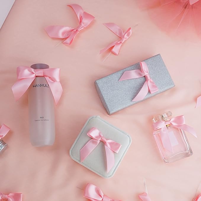 AIMUDI Baby Pink Satin Ribbon Twist Tie Bows 2.5" Light Pink Pretied Bows - Image 6