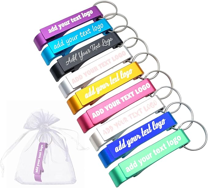 100pcs Personalized Bottle Opener Keychain Custom Aluminum Beer Bottle Opener by LYLBFOF